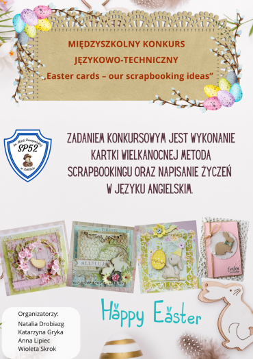 plakat z informacjami o konkursie językowo - technicznym